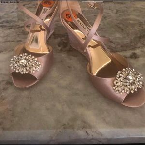 Rose Gold Badgley Mischka Wedge Heels
